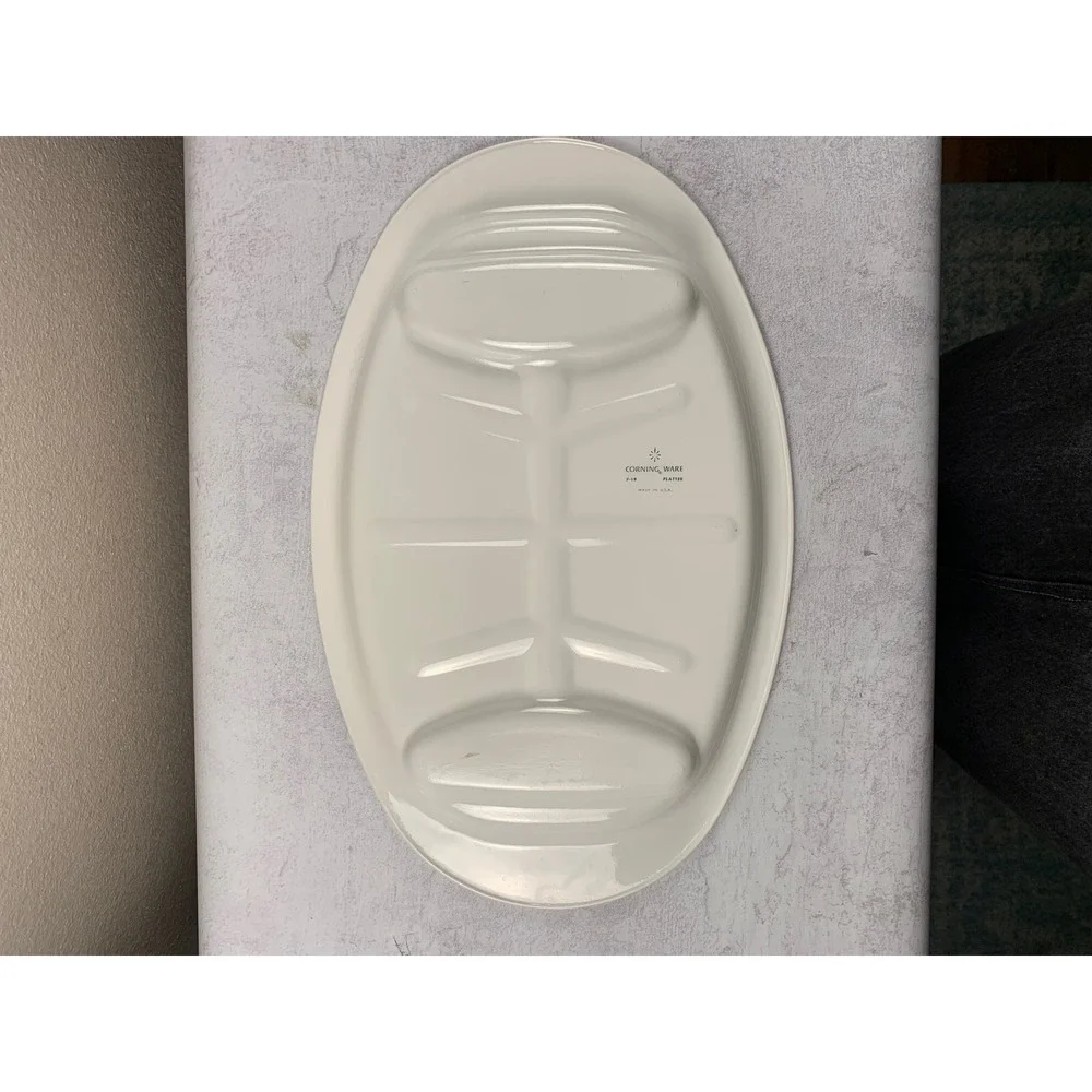 Corning Ware P-19 Cornflower Blue Meat Platter‎ Oval Made in USA